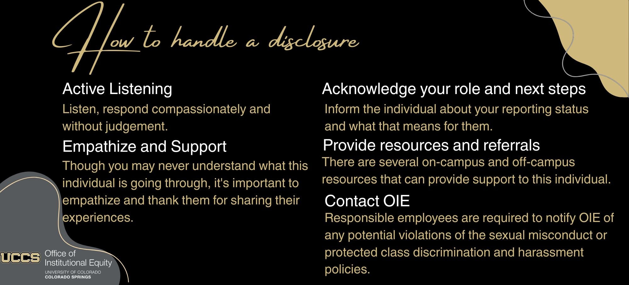 How to Handle a Disclosure