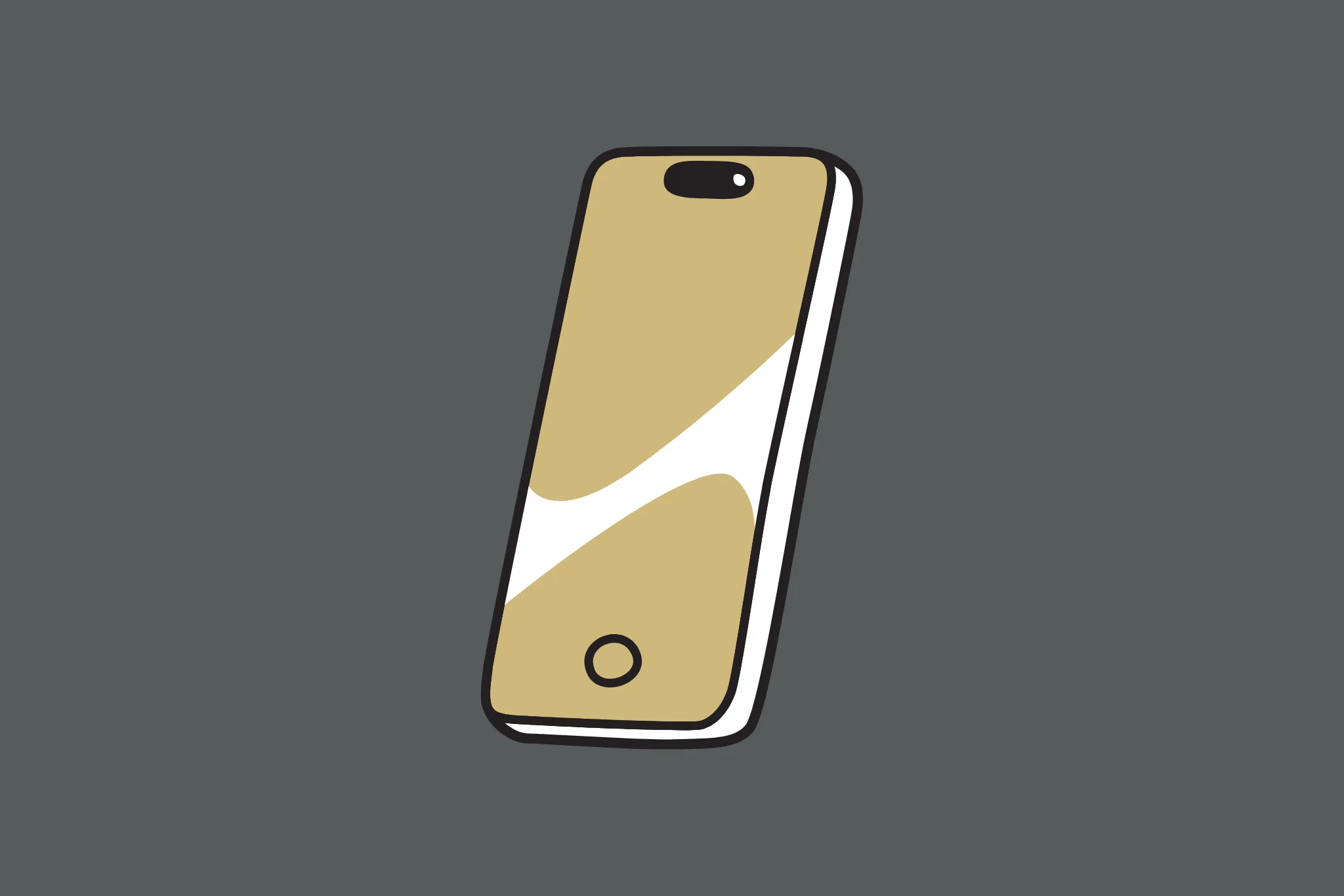 drawing of a cell phone with a gray background